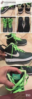 Black And Lime Green Air Force 1 Nike Air Force 1 High Top Sneakers High Top Sneakers Nike Air Force Air Force 1 High