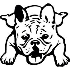 Black And White Frenchie Clipart Pin By Sutthi On Bully French Bulldog Art Vinyl Decals Dog Drawing