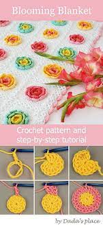 Flower Granny Square Blanket Pattern And Step By Step Tutorial Suitable For Crochet Flower Blanket Granny Square Crochet Pattern Crochet Stitches For Beginners