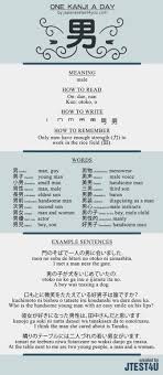 Learn One Kanji A Day With Infographic 男 Dan Learn Japanese Words Learn Japanese Japanese Language