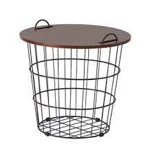 Sonoma Goods For Life Wire Basket End Table Blanket Storage Living Room Blanket Storage Wire Basket Decor
