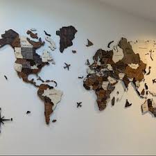 3d Wooden World Map By Enjoy The Wood 5th Anniversary Gift For Etsy Map Anniversary Gift Diy Wedding Gifts World Map Wall Art