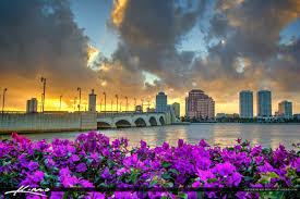 West palm beach flowers fast hand delivery for all occasions. West Palm Beach City Skyline Sunset With Flowers Hdr Photography By Captain Kimo