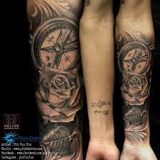 Realistic Compass And Rose Tattoo By Pit Fun Facebook Fun Fun Official Page Instagram Pitfunfun Compass Rose Tattoo Rose Tattoo Tattoos
