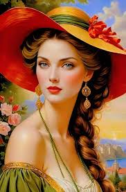 An intricate artist portrait of Lorena Cruz Miss American Samoa 1994.