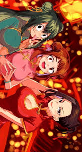 Tsuyu Uraraka E Yaoyozumi Hero Wallpaper My Hero Academia Episodes Hero