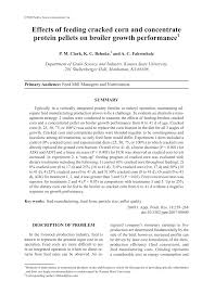 Material codification explanation here : Pdf Effects Of Feeding Cracked Corn And Concentrate Protein Pellets On Broiler Growth Performance