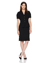 Tahari By Arthur S Levine Women S Black Bi Stretch Short Sleeve Skirt Suit Womens Skirt Suits Skirt Suit Womens Blazers