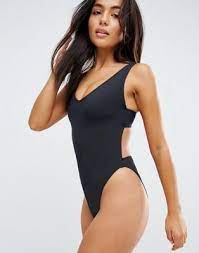Asos Fuller Bust Exclusive Plunge Side High Leg Swimsuit Dd G At Asos Com Giftryapp Swimsuits For Big Bust High Leg Swimsuit One Piece