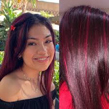 Recently Dyed My Hair From Dark Brown W Pink Streaks To Red Using No Additional Bleach Its The First Time I Have Dark Hair Dye Dark Pink Hair Pink Hair Dye
