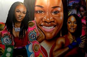 Check me out painting a large portrait of Claressa Shields