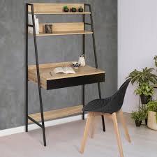 L'étagère murale en bois est design et fonctionnelle. Bureau Industriel Avec Etageres En Bois Et Metal Noir Detroit Id Market