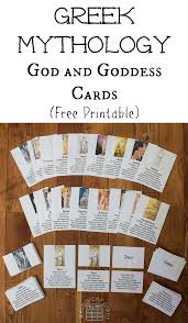 Free Printable Greek Mythology God And Goddess Cards Greek Mythology Lessons Greek Mythology Greek Mythology Gods