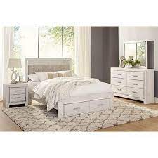 Upholstered queen size bed, dresser with mirror, nightstand. Signature Design By Ashley Altyra 6 Piece Queen Bedroom Set