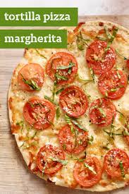 Tortilla Pizza Margherita Enjoy The Aroma Of Basil And Garlic On The Dinner Table This Homemade Pizza Re Pizza Recipes Homemade Tortilla Pizza Pizza Recipes