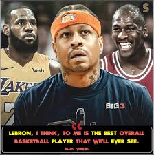 💬 Allen Iverson when asked to choose between Michael Jordan and LeBron  James: "I hate it because I love both of them so much and both of them did  so much for