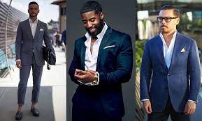 Soxy has a variety of unique patterned socks that perfectly tie together a gray suit and brown shoes. How To Wear Style A Suit Without A Tie