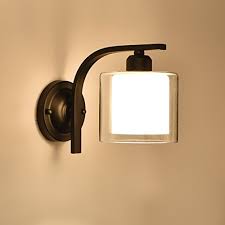 Lamp sets by ashley furniture homestore double the lighting means double the style, and ashley homestore's lamp sets are sure to deliver on that promise and dazzle any room. Modern Simple Double Layer Glass Bedroom Bed Wall Lamp Balcony Lights Buy Online In Andorra At Andorra Desertcart Com Productid 57678916