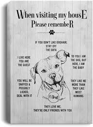 When Visiting My House Please Remember Pitbull Framed Canvas Prints Unframed Poster Home Decor Wall A Framed Canvas Prints Canvas Frame Home Decor Wall Art