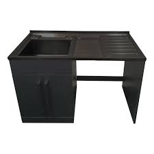This stainless steel laundry tub or utility sink is perfect for additional functionality to your laundry room. Buy Vogue Laundry Tub 1200mm X 600mm Black With Washer Cabinet Appliance Not Included