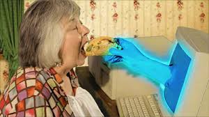 Image result for eating lunch at computer