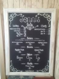 Salon Sign I Made For My Dear Friend Hair Salon Prices Chalkboard Sign Salon Signs Beauty Salon Decor Home Hair Salons