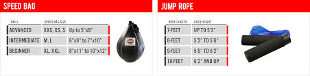 Boxing Gloves Equipment Size Chart