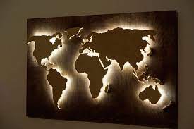 Wood World Map Wall Art Flat Earth Led World Map As Wall Etsy In 2020 Map Wall Art Wood World Map World Map Decor