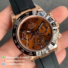 Check out our rolex daytona strap selection for the very best in unique or custom, handmade pieces from our watch bands & straps shops. Noob Watches Rolex Daytona 116515 Rose Gold Case Chocolate Dial With Arabic Number Markers On Black Rubber Strap Sa4130 V3 Noob Watch The Best Swiss Replica Watches From China Noob Factory