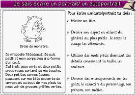 5 Ecrire Un Portrait Ou Un Autoportrait Texte Descriptif Production D Ecrit Ce1 Ecrire