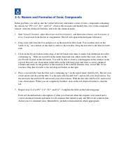 I need help with this virtual lab. Lab 2 1 Pdf 2 1 Names And Formulas Of Ionic Compounds In This Problem You Will Go Into The Virtual Laboratory And Make A Series Of Ionic Compounds Course Hero