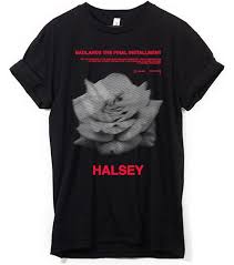 Halsey Official Store White Rose Tour Tee Black White