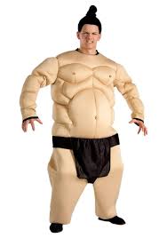 A petite female sumo wrestler with her hair flared up in a tall tophawk ponytail mounts the catwalk to confront a lumbering, heavyset male sumo wrestler. Kids Inflatable Sumo Wrestling Costume Wrestler Suit Boy Girl Fancy Dress Outfit Costumes Clothing Shoes Accessories