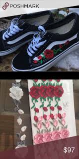 Custom Rose Patch Old Skool Vans Not My Pictures They Will Be Ordered Separately And Ironed On So You Ll Have To Be Patient Diy Sneakers Shoes Me Too Shoes