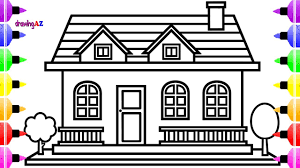 Houses are a very popular subject for coloring pages. How To Draw House And House Coloring Pages Youtube