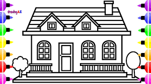 Learn colours how to color a house for kids house drawing for children house coloring pages for kidswelcome to another fun youtube kids rainbow coloring. How To Draw House And House Coloring Pages Youtube