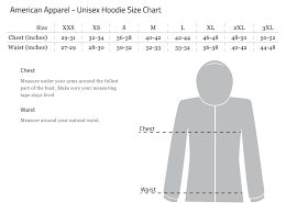 American Apparel Clothing Size Chart Rldm