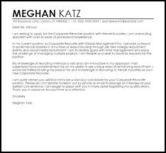 Corporate Recruiter Cover Letter Sample Cover Letter Templates Examples