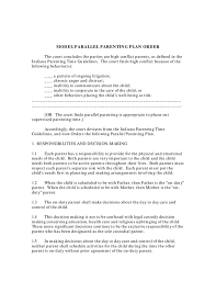 Chances are they'll want to spend a lot of time usin. Model Parallel Parenting Plan Order Indiana Free Download