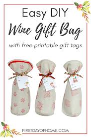 The printable pattern can be completed in just one hour! Easy Sew Fabric Wine Bag Pattern With Free Printables
