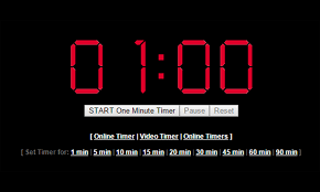 In timer settings you can change the time for timer. 1 Minute Timer 60 Seconds Online Timer