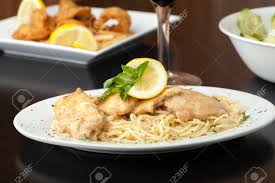 Add additional layers, filling all spaces and pressing down, until bowl is full. Chicken Francaise Or Francese Plated With Pasta With Salad And Stock Photo Picture And Royalty Free Image Image 20408024