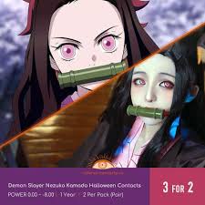 Demon Slayer Nezuko Kamado Halloween Contacts - Colored Contact Lenses |  Colored Contacts - Colored-Contacts.us