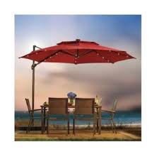11 Foot Round Umbrella Solar Powered Lights Base Outdoor Patio Furniture Salsa Patio Rectangular Patio Umbrella Patio Umbrella