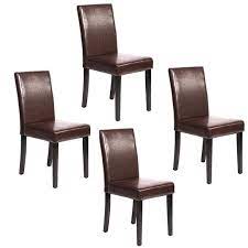 We researched the best dining chairs based on comfort and style to make family dinners our pick for best overall chairs at walmart is the better homes and gardens bankston dining chairs. Set Of 4 Brown Leather Contemporary Elegant Design Dining Chairs Home Room Walmart Com Walmart Com