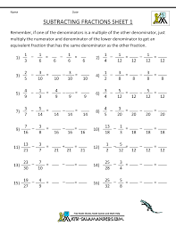 Adding Subtracting Fractions Worksheets Fractions Worksheets Adding And Subtracting Fractions Fraction Word Problems