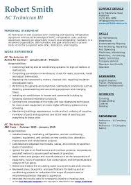 Your job hunt should include networking, managing your online profiles, and building other career skills. Ac Technician Resume Samples Qwikresume