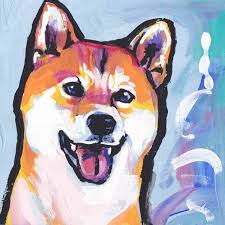 Shiba Inu Dog Portrait Art Print Of Modern Pop Art Dog Etsy Dog Pop Art Dog Portraits Art Dog Painting Pop Art