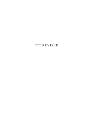 Otros libros que quizás le gusten. Liber 777 Revised Pdf Holy Order Of The Golden Dawn Canada