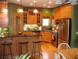 Best Paint Colors For Kitchens With Oak Cabinets Green Kitchen Walls Kitchen Wall Colors Kitchen Cabinets Decor